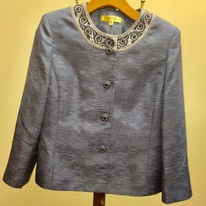 Kasper Suite Jacket with Beaded Neckline